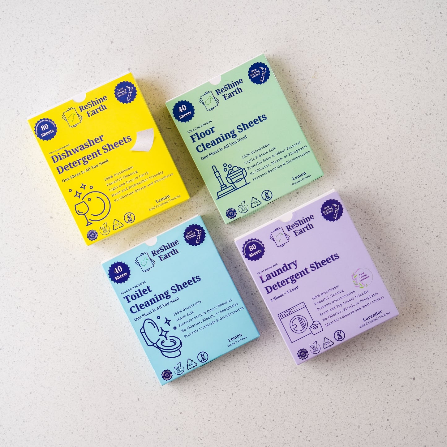 All in One Starter Pack, Dishwasher, Laundry, Floor and Toilet Detergent Sheets, 240 Washes