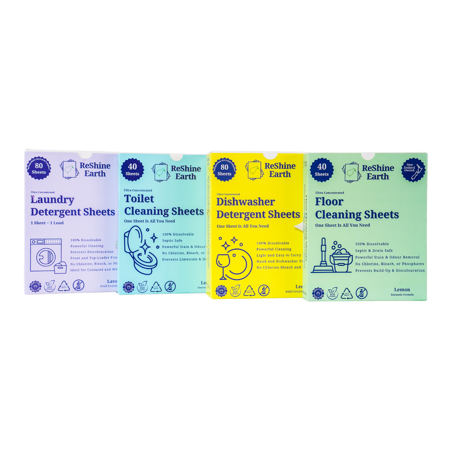 All in One Starter Pack, Dishwasher, Laundry, Floor and Toilet Detergent Sheets, 240 Washes