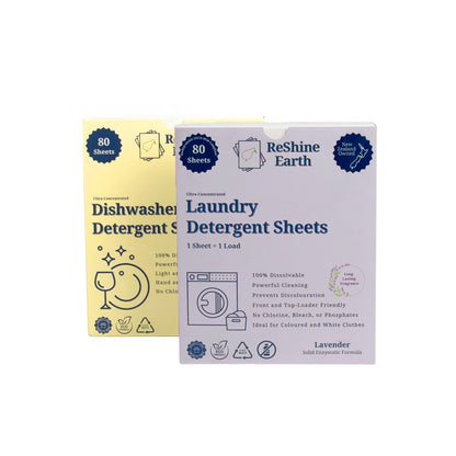 Bundle Starter Pack, Laundry and Dishwasher Detergent Sheets, 160 Washes