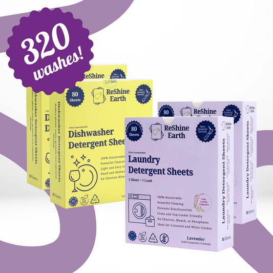Bundle Duo Pack, Laundry and Dishwasher Detergent Sheets, 320 Washes