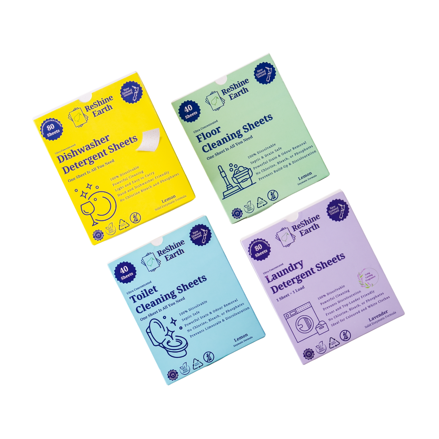 All in One Starter Pack, Dishwasher, Laundry, Floor and Toilet Detergent Sheets, 240 Washes