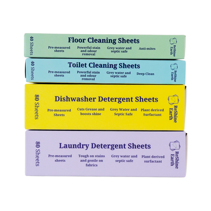 All in One Starter Pack, Dishwasher, Laundry, Floor and Toilet Detergent Sheets, 240 Washes