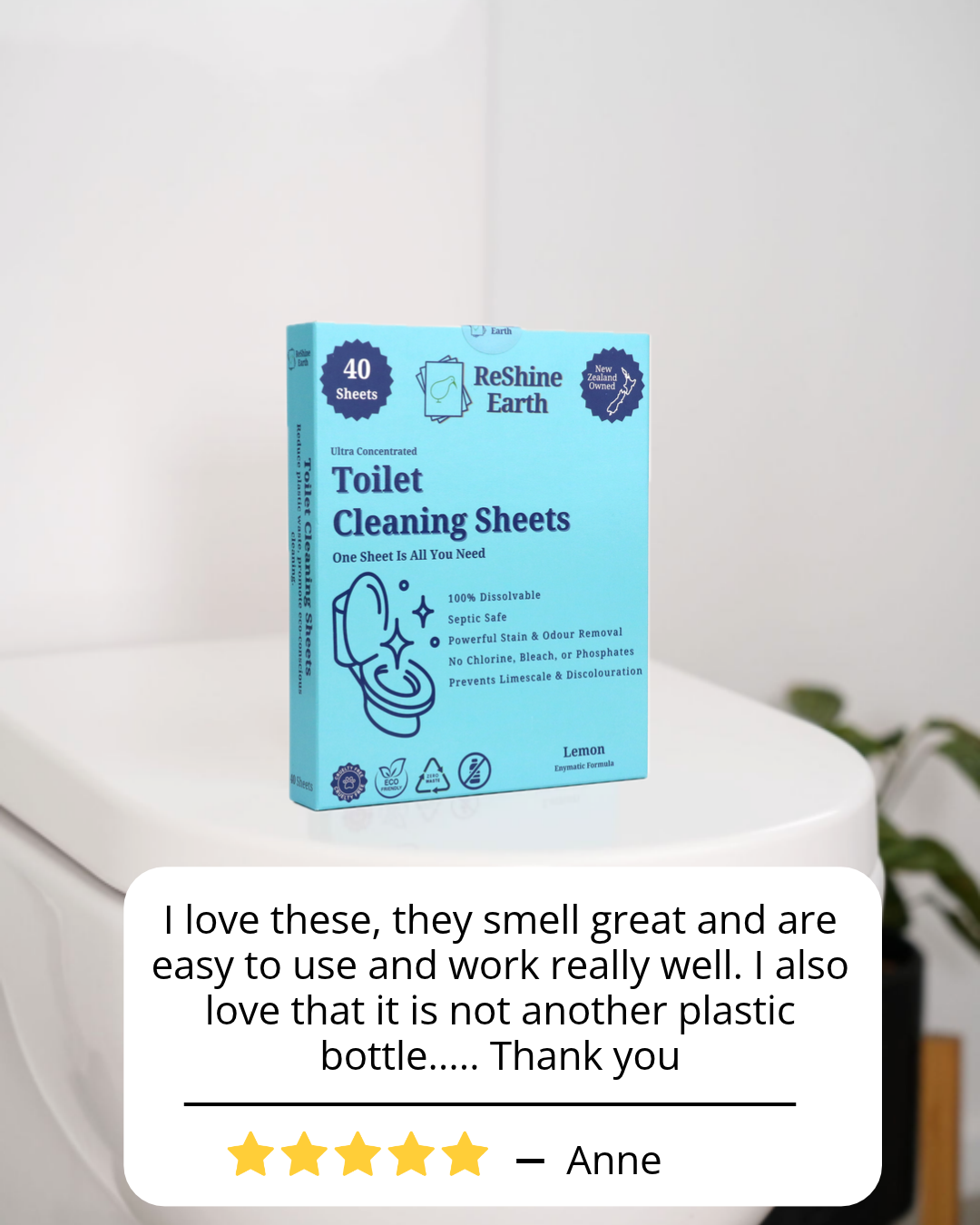 Toilet Cleaning Detergent Sheets, 40 Washes