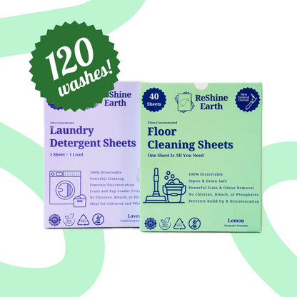 Combo Starter Pack, Laundry and Floor Detergent Sheets, 120 Washes