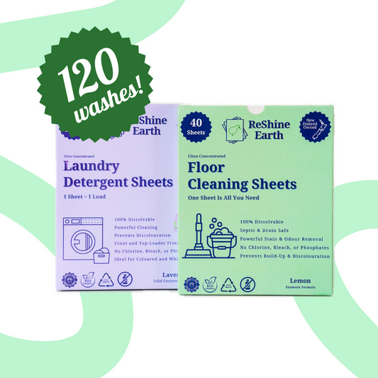 Combo Starter Pack, Laundry and Floor Detergent Sheets, 120 Washes
